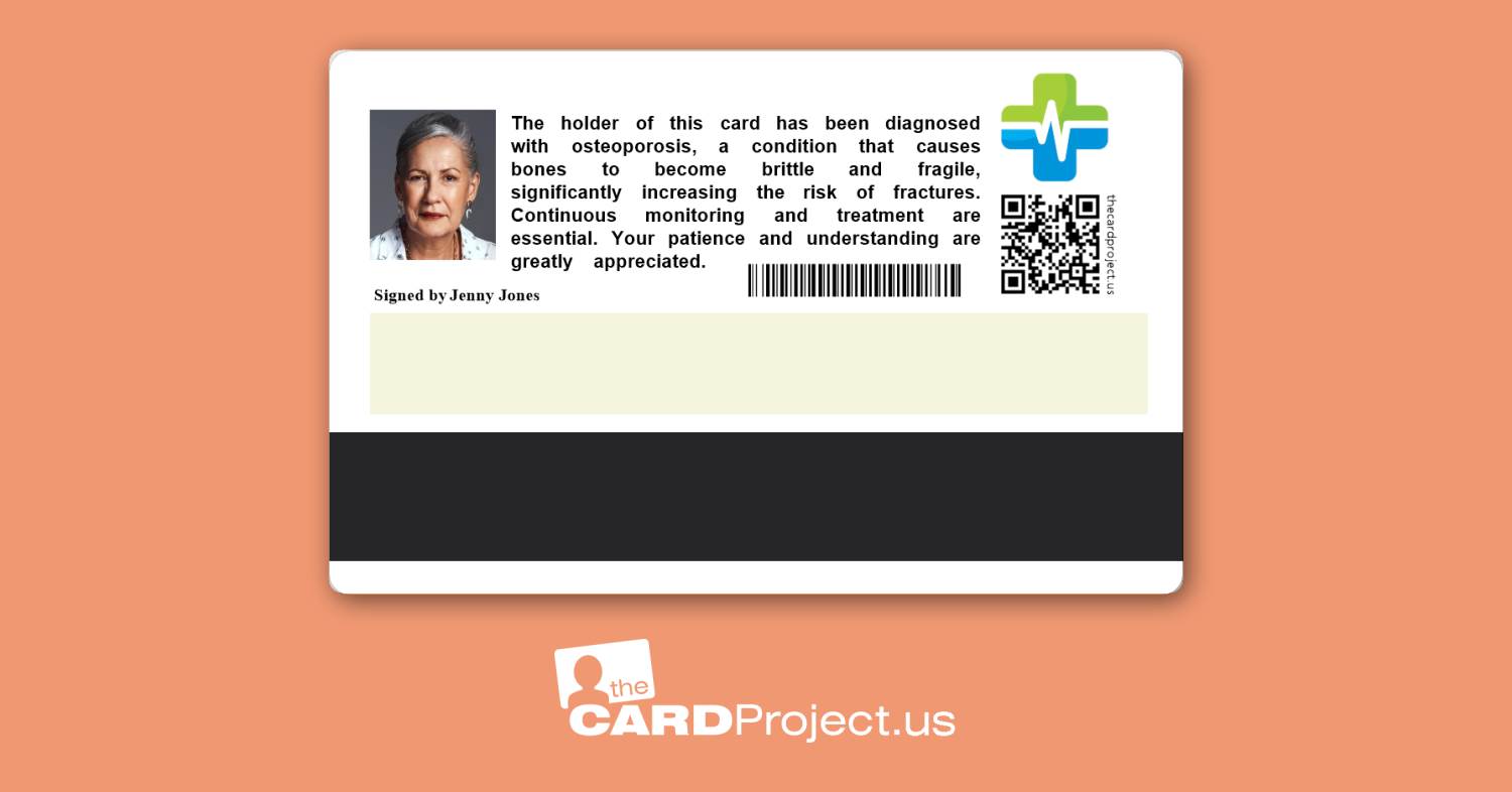 Osteoporosis Premium Medical Card (REAR)